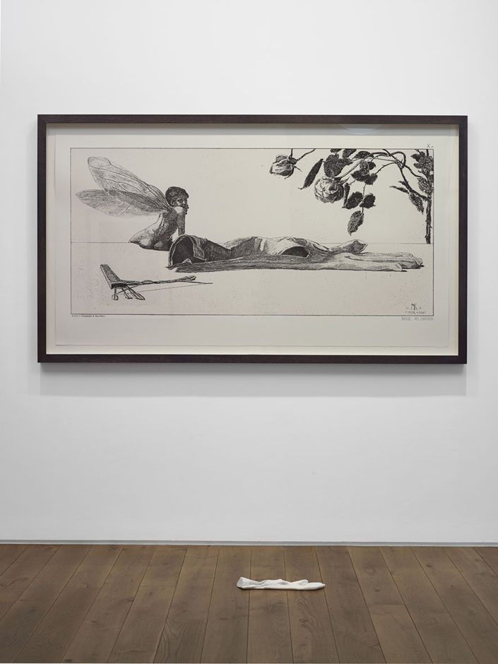 Amor (Cupid), After Max Klinger 2013 two-colour screenprint and Carrara marble, with Peter Coates 115 x 199 cm (framed print)